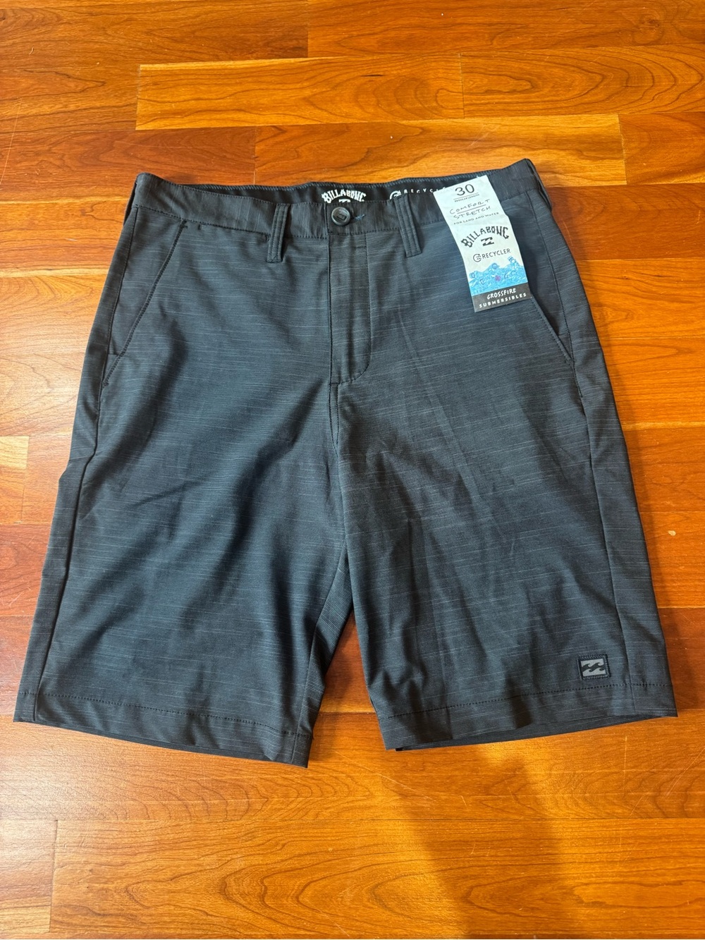 Billabong Men’s Charcoal Flat Front Performance Shorts